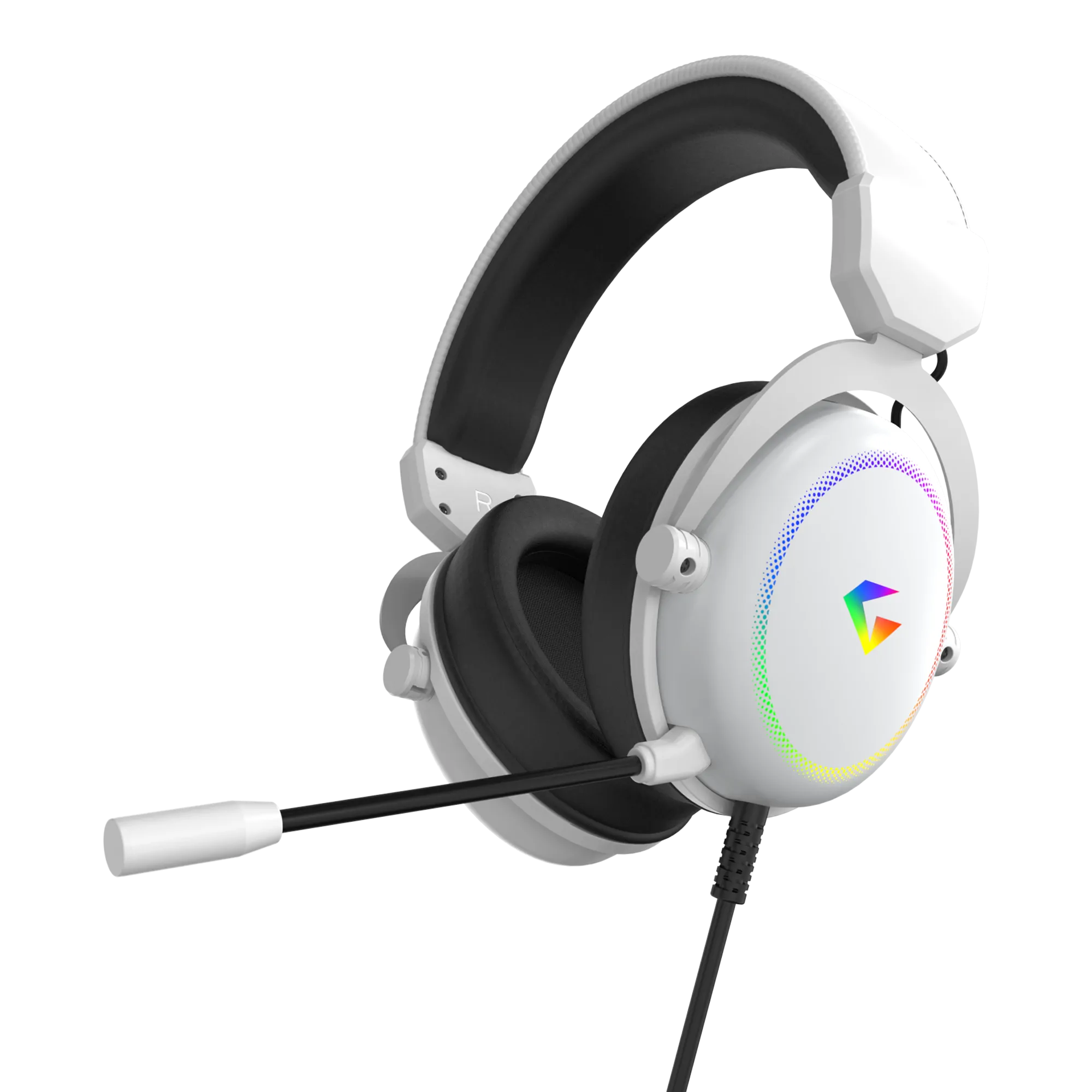 Auralis 7.1 RGB Kablolu Mikrofonlu Profesyonel Oyuncu Kulaklığı Beyaz