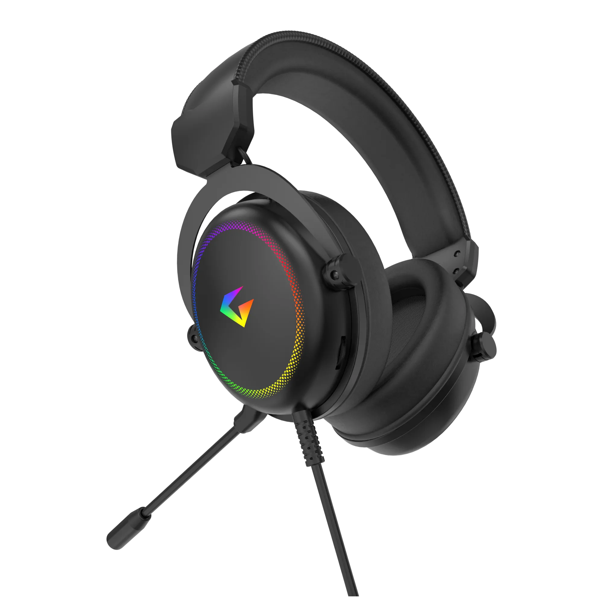 Auralis 7.1 RGB Kablolu Mikrofonlu Profesyonel Oyuncu Kulaklığı Siyah thumbnail 2