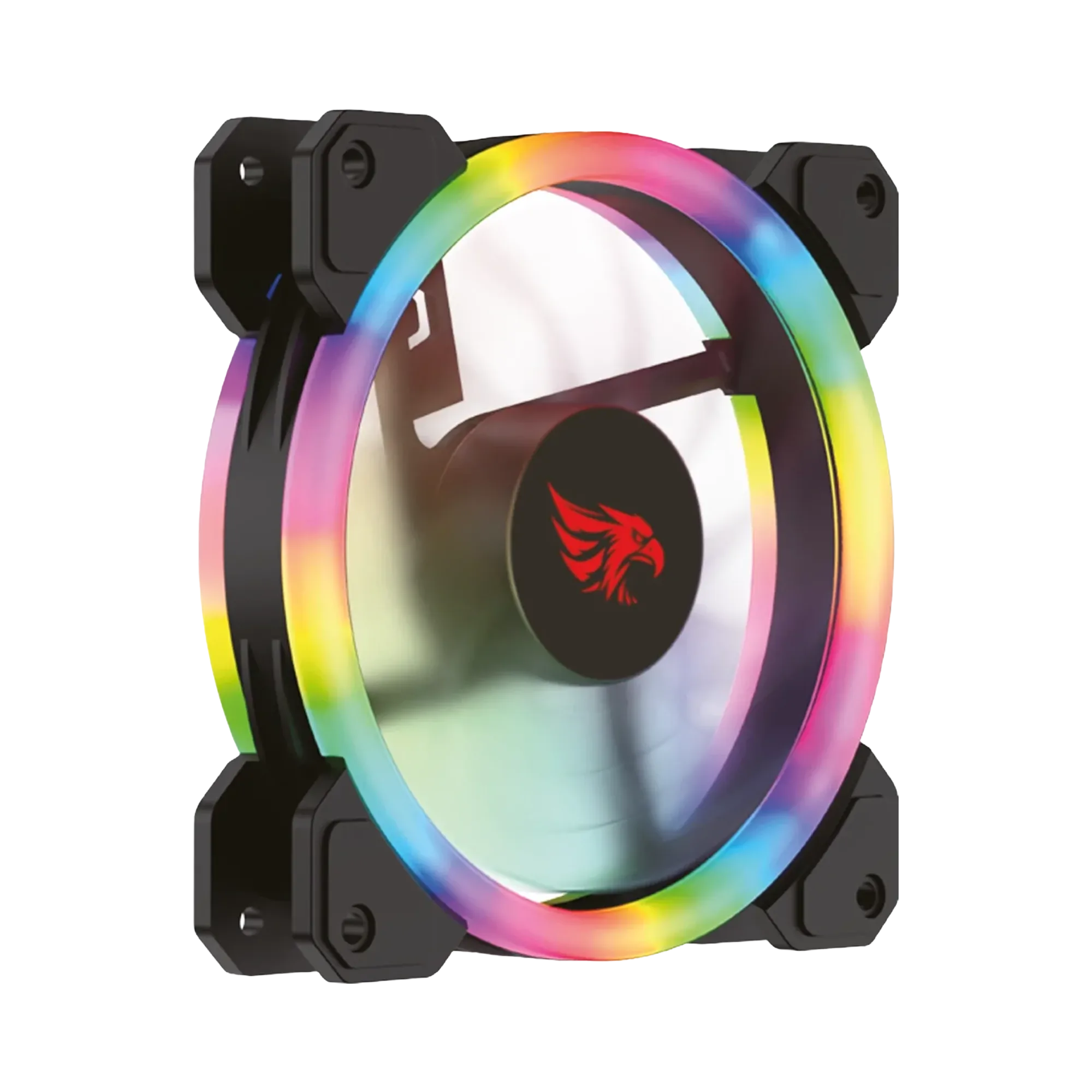 Blast Zone 12cm Gökkuşağı RBW Led Fan - Sessiz Kasa Fanı (Siyah)