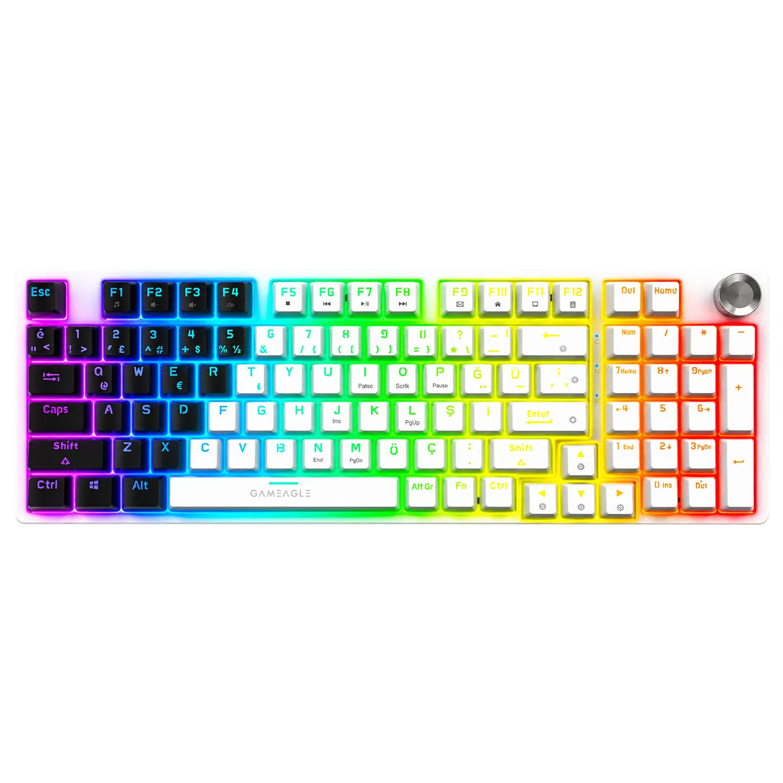 Diablo Rgb Kablolu Mekanik Oyuncu Klavyesi Beyaz/Siyah
