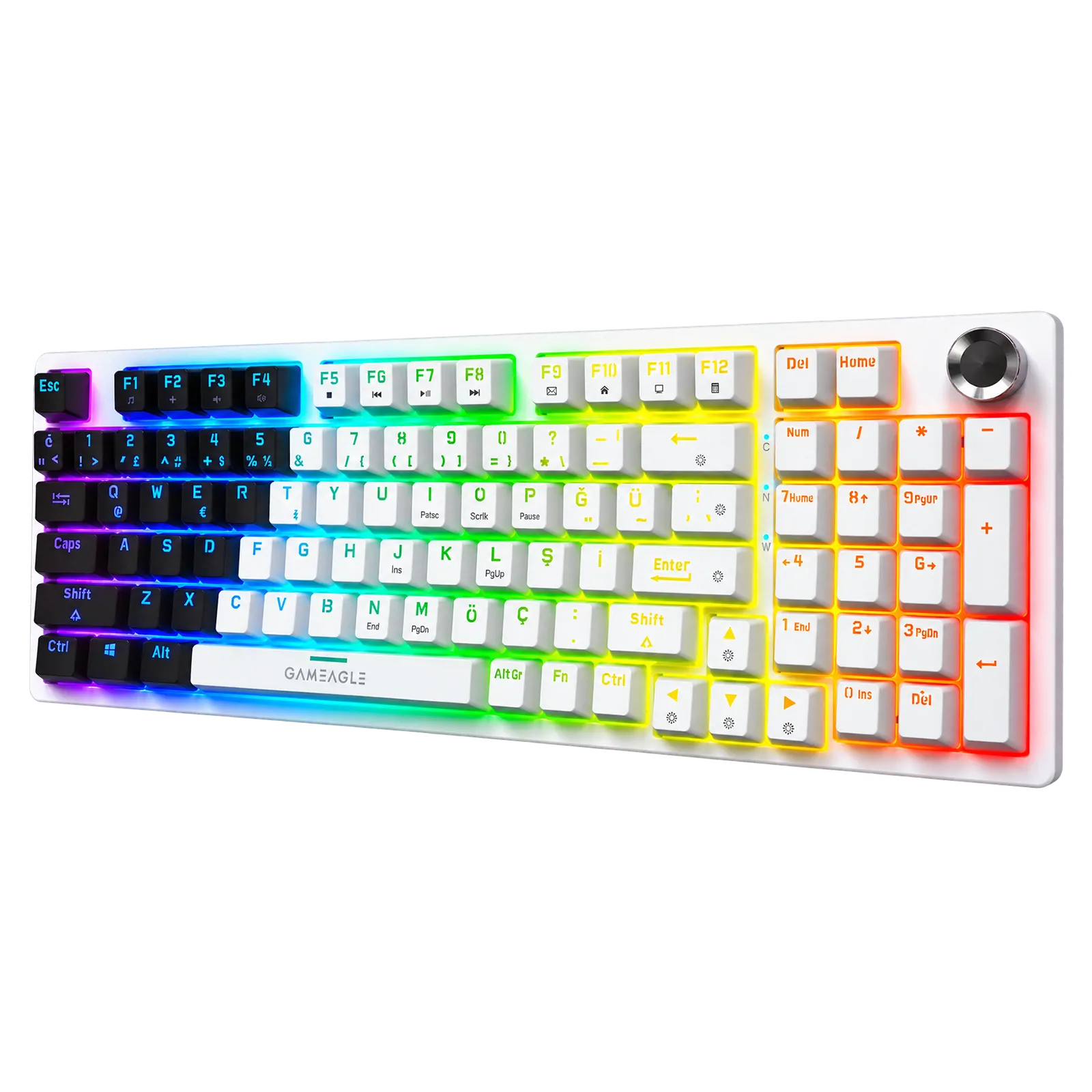 Diablo Rgb Kablolu Mekanik Oyuncu Klavyesi Beyaz/Siyah thumbnail 3