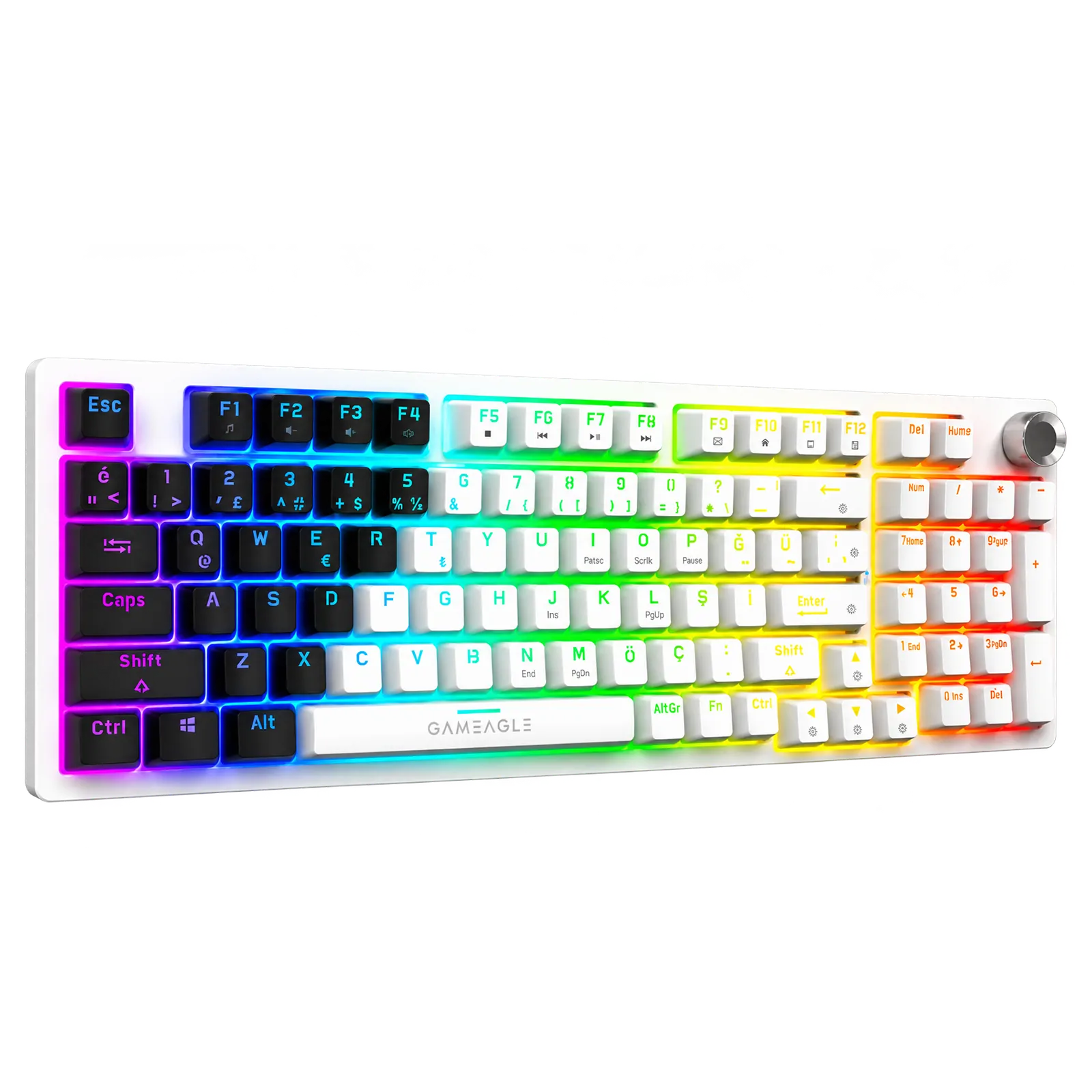 Diablo Rgb Kablolu Mekanik Oyuncu Klavyesi Beyaz/Siyah thumbnail 4