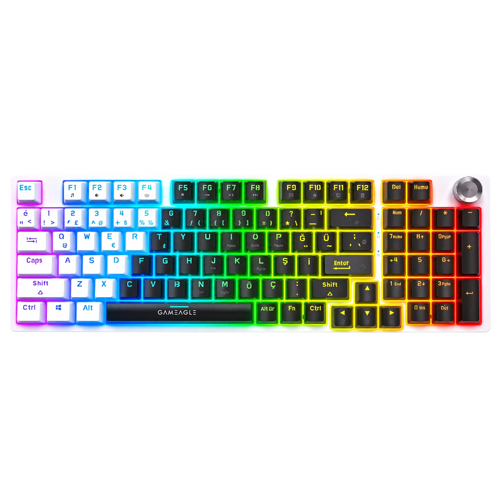 Diablo Rgb Kablolu Mekanik Oyuncu Klavyesi Siyah/Beyaz