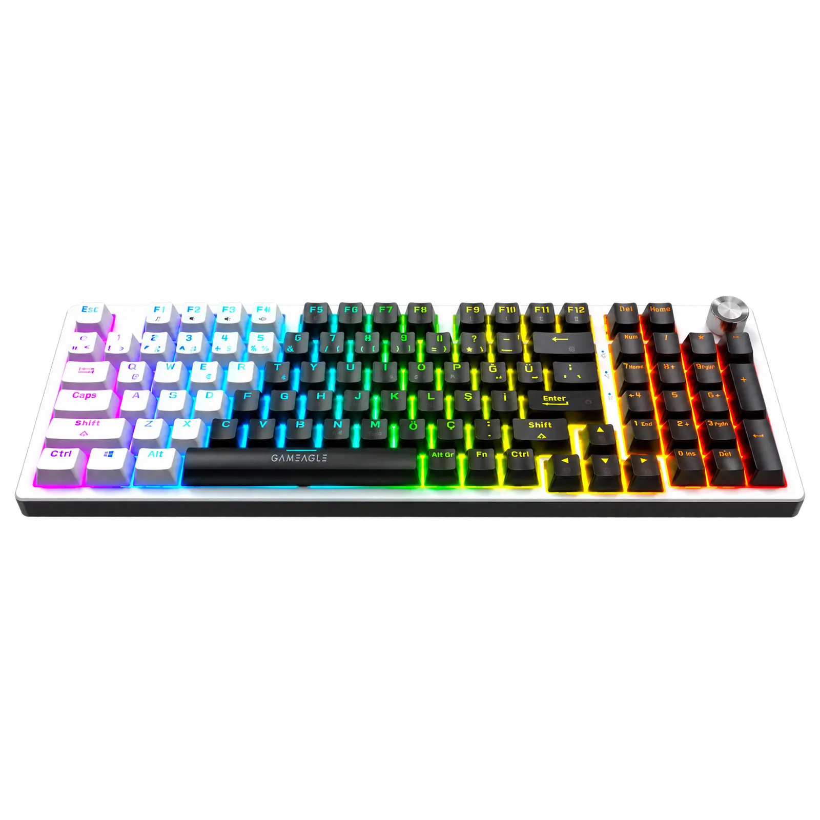 Diablo Rgb Kablolu Mekanik Oyuncu Klavyesi Siyah/Beyaz thumbnail 2
