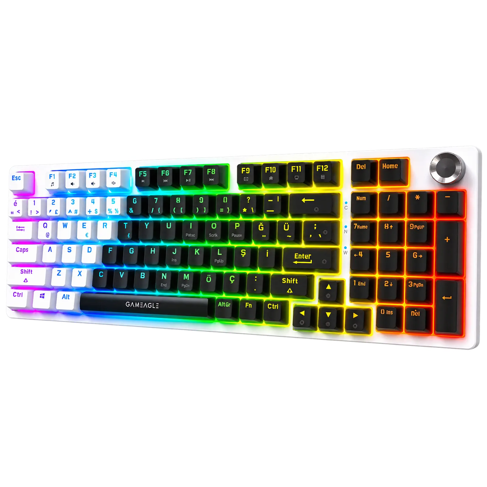 Diablo Rgb Kablolu Mekanik Oyuncu Klavyesi Siyah/Beyaz thumbnail 3