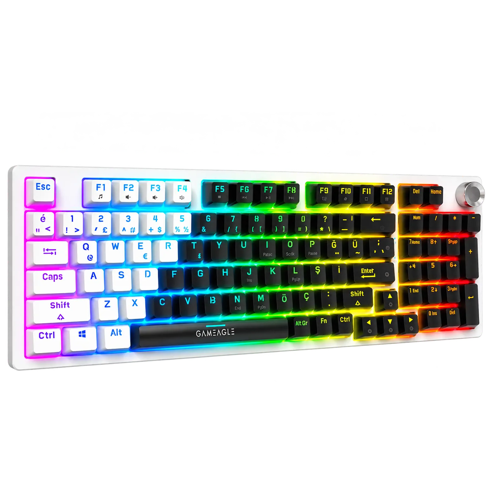 Diablo Rgb Kablolu Mekanik Oyuncu Klavyesi Siyah/Beyaz thumbnail 4