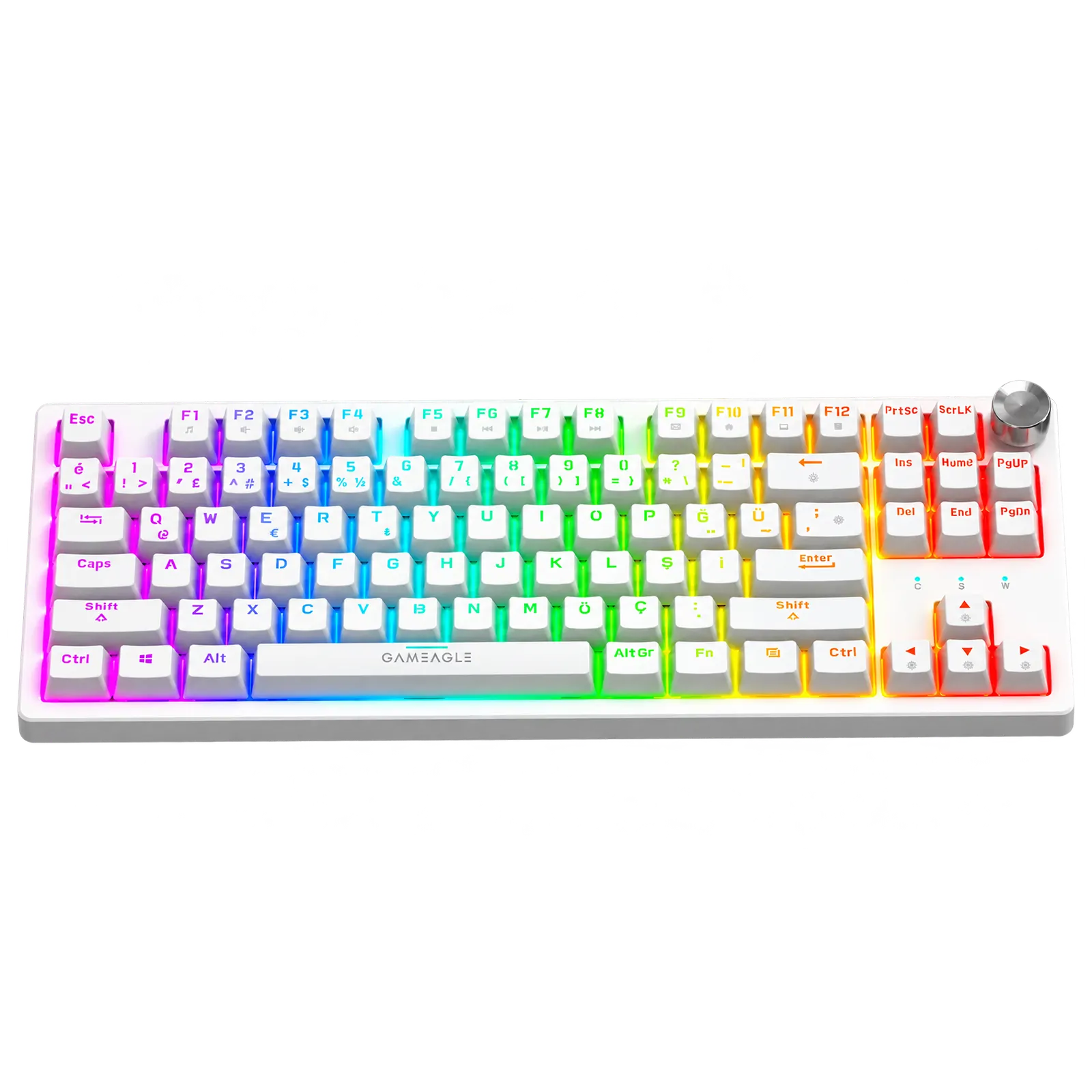 Dryo Rgb Kablolu Mekanik Oyuncu Klavyesi Beyaz thumbnail 2
