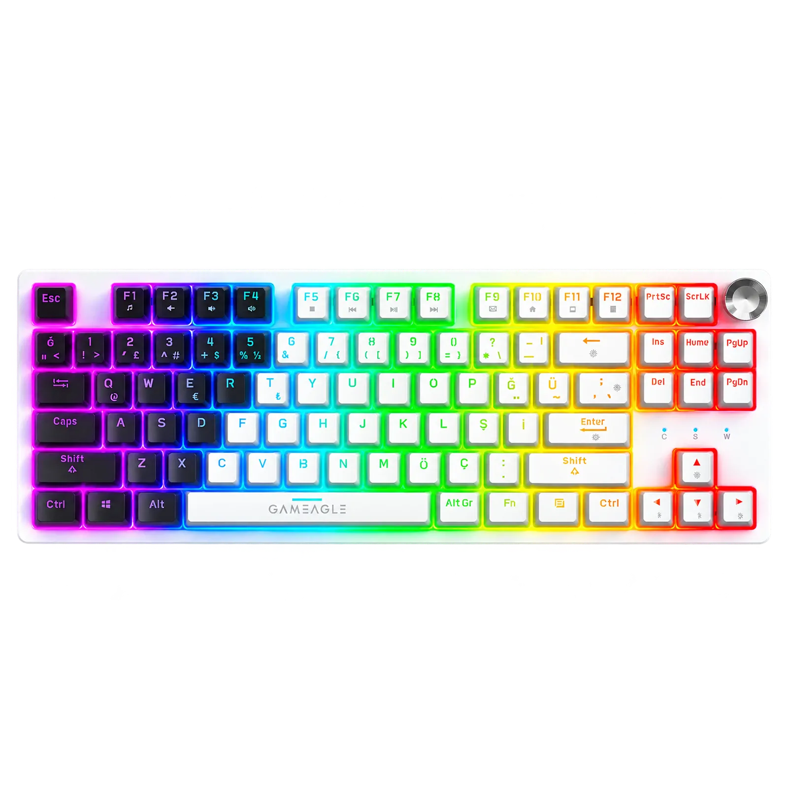Dryo Rgb Kablolu Mekanik Oyuncu Klavyesi Beyaz/Siyah