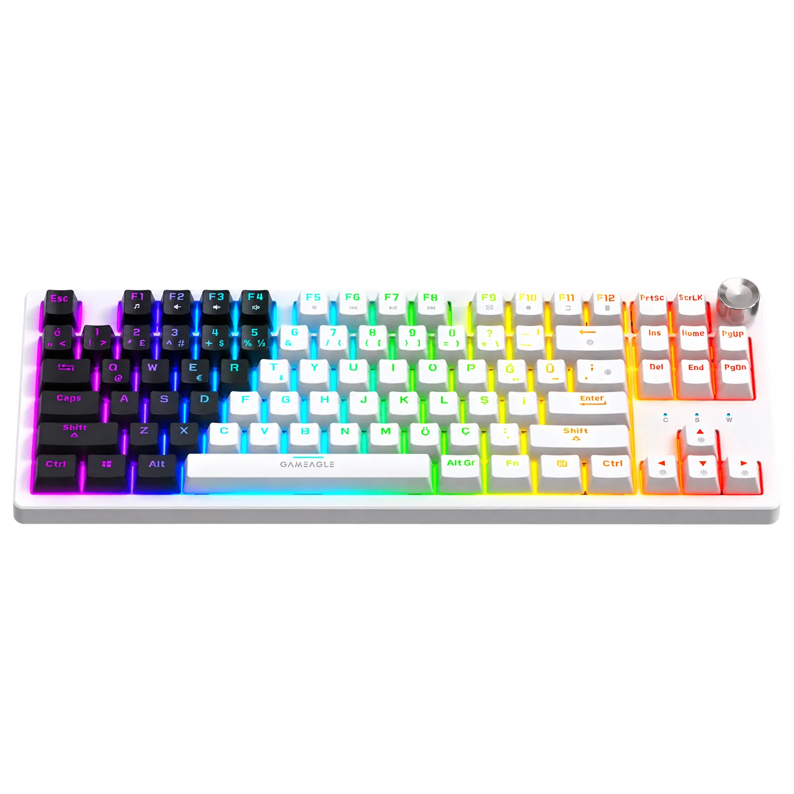 Dryo Rgb Kablolu Mekanik Oyuncu Klavyesi Beyaz/Siyah thumbnail 2