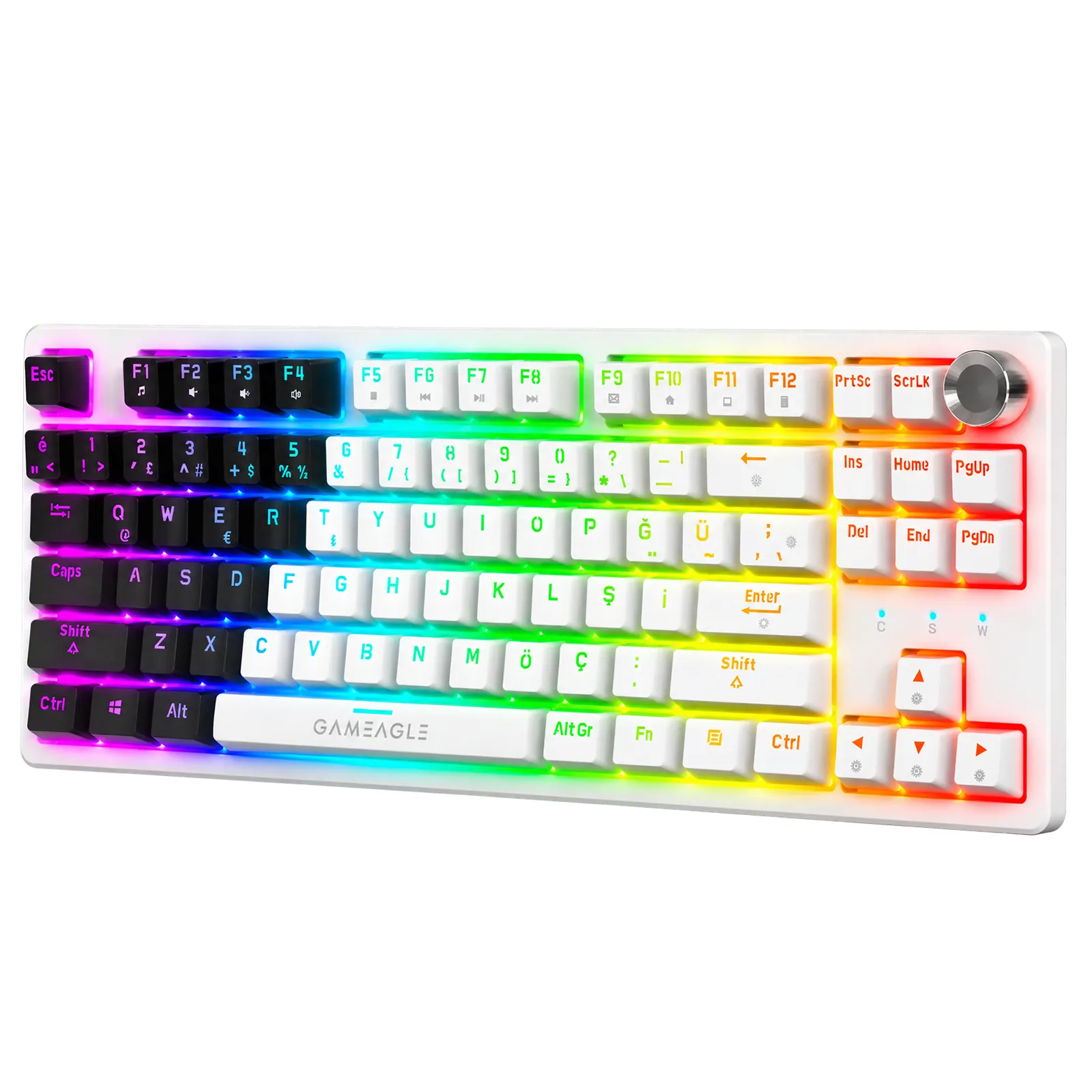Dryo Rgb Kablolu Mekanik Oyuncu Klavyesi Beyaz/Siyah thumbnail 3