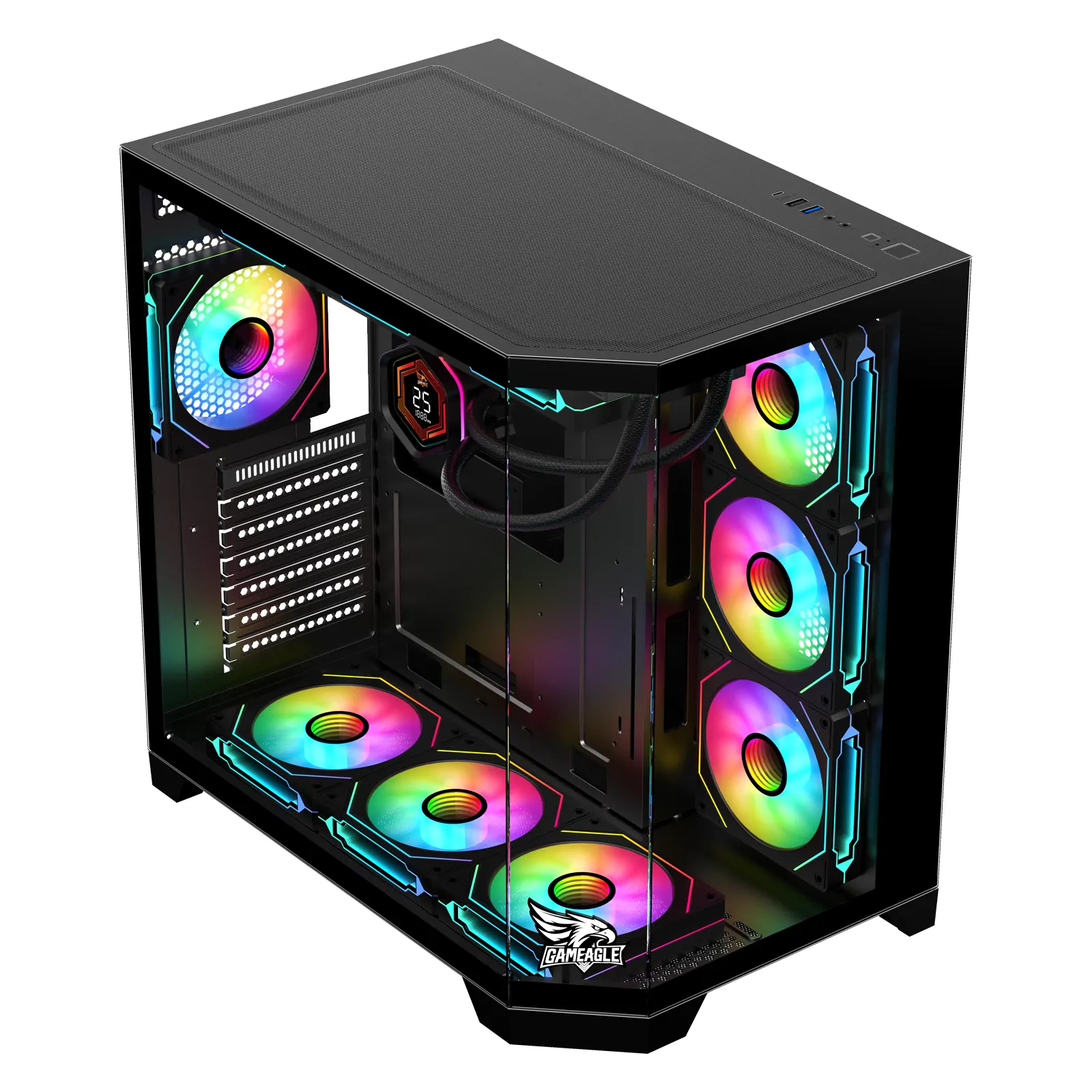 Edge 7 ARGB Oyuncu PC Kasası 850W Dijital Sıvı Soğutmalı (Siyah) thumbnail 2