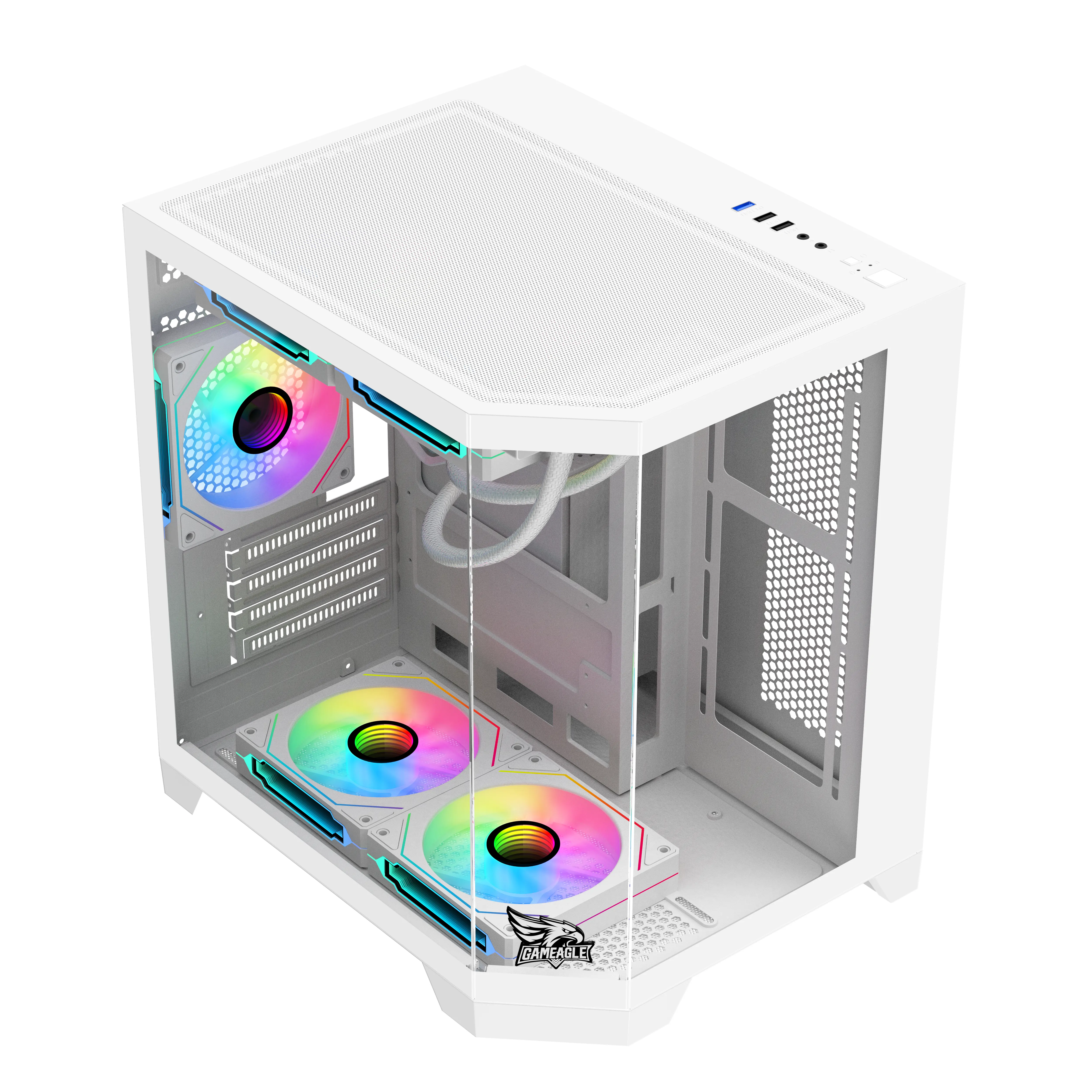 Edge Compact 3 ARGB Oyuncu PC Kasası 750W Bronz Sıvı Soğutmalı (Beyaz) thumbnail 2