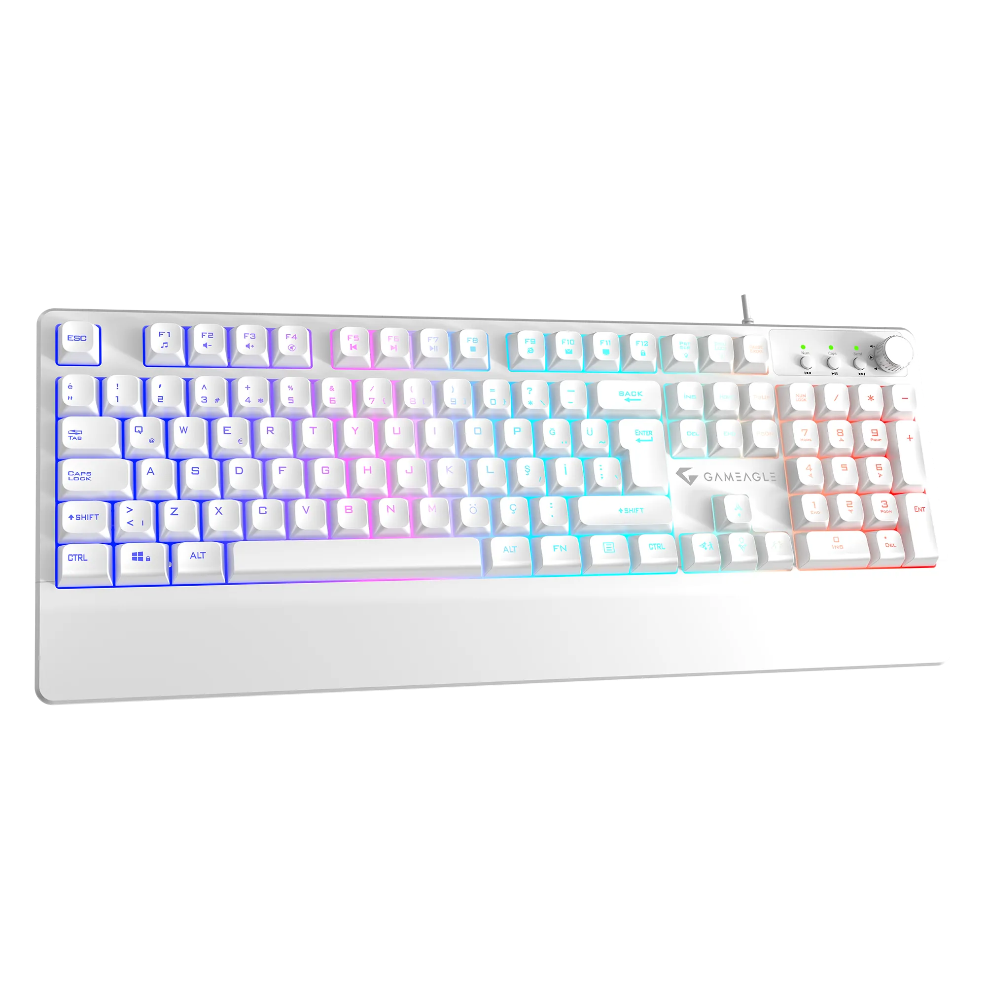 Frost Blade RGB Kablolu Membran Bilek Destekli Oyuncu Klavyesi Beyaz thumbnail 2