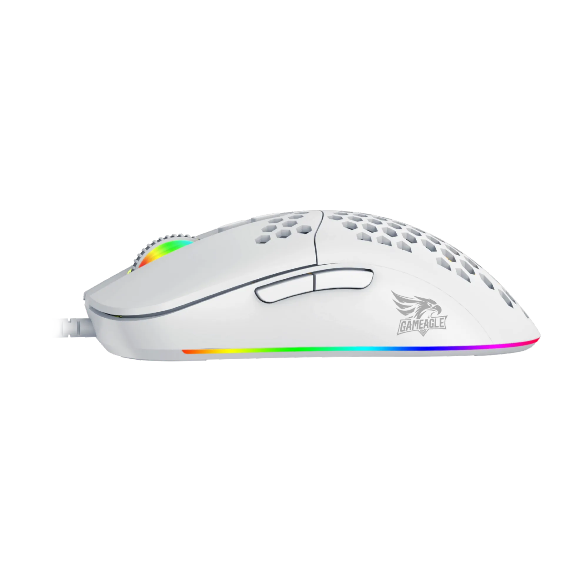 GE69W Ultra Hafif Kablolu RGB Oyuncu Gaming Optik Mouse (Beyaz) thumbnail 4