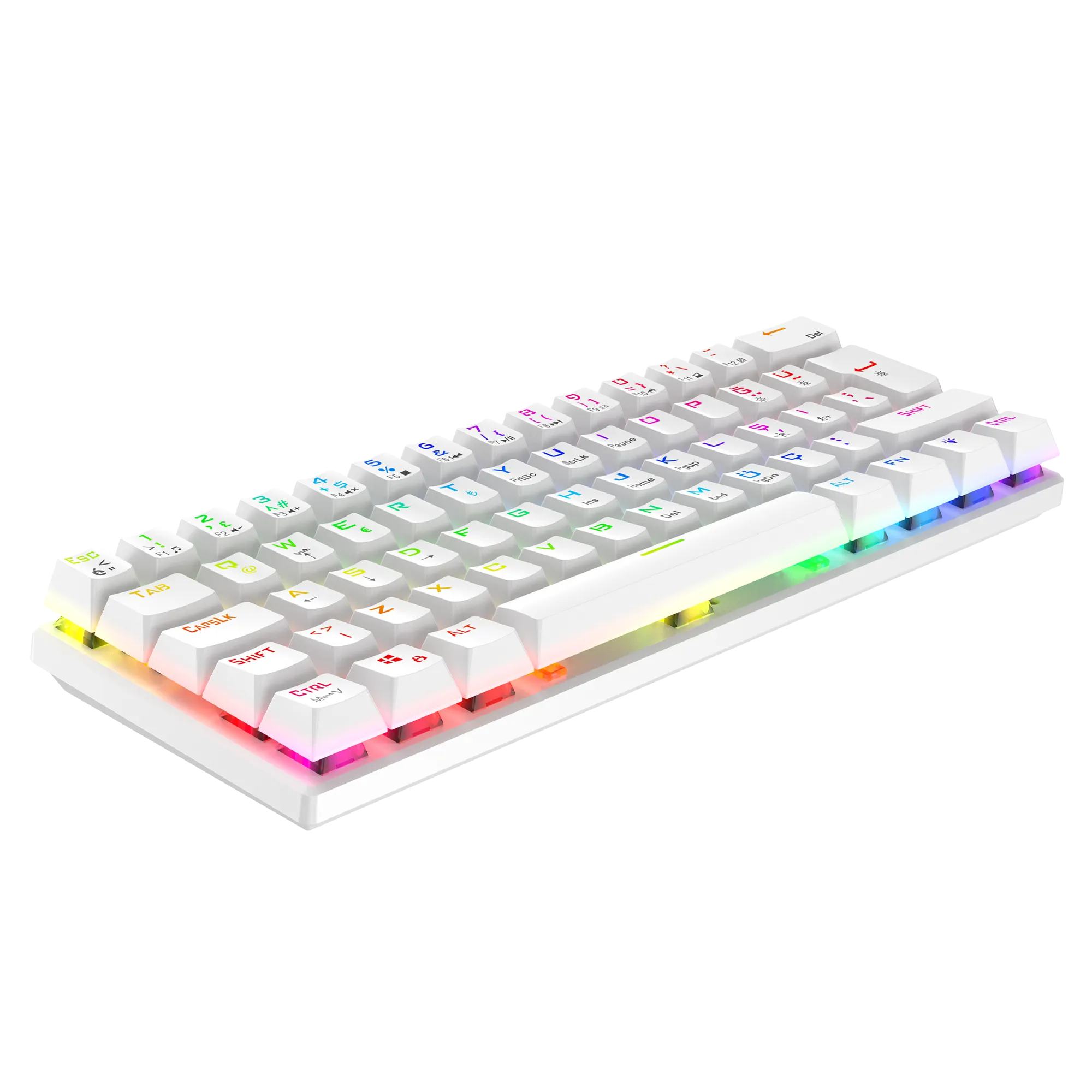 Helios RGB Kablolu Bilek Destekli Mekanik Oyuncu Klavyesi Beyaz thumbnail 5