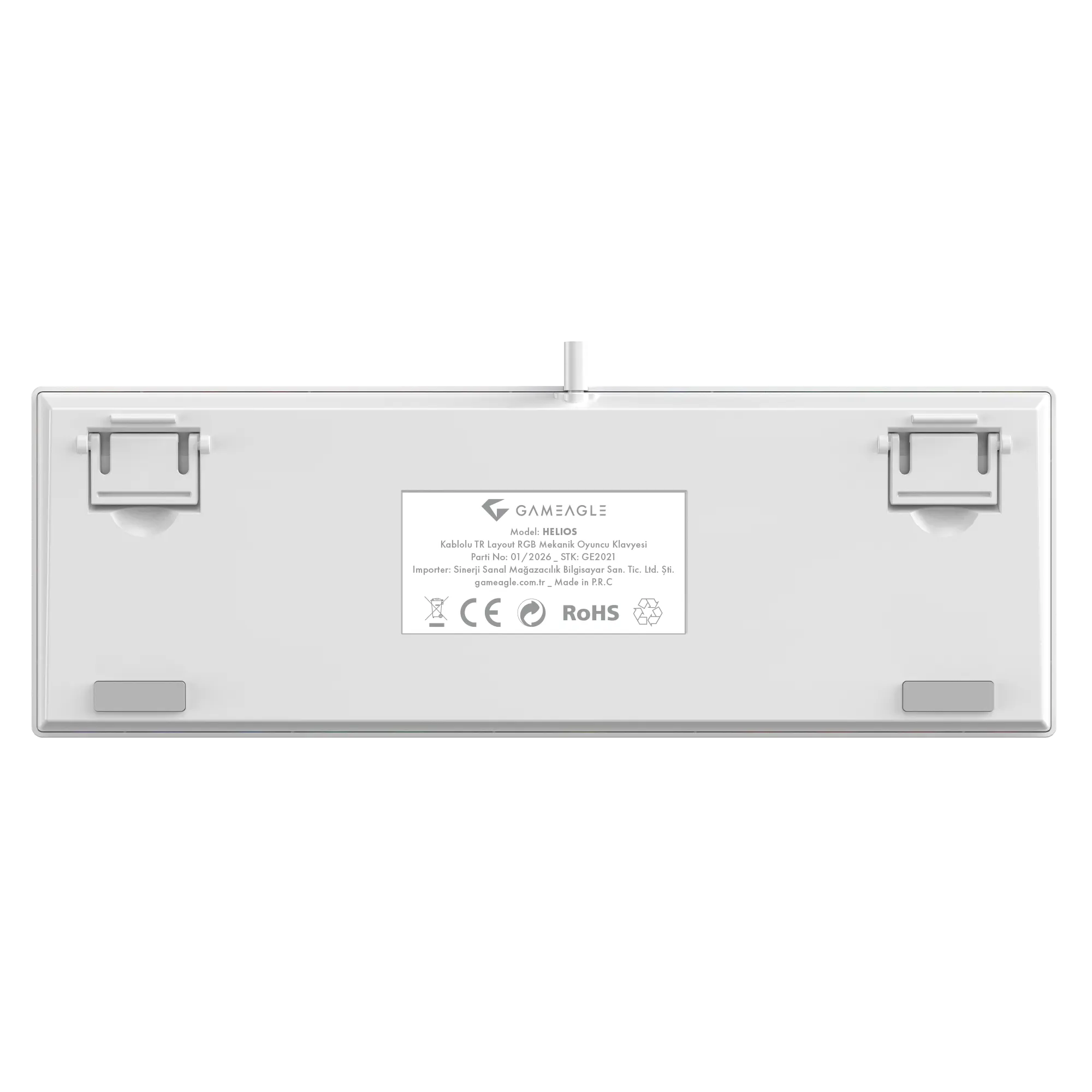 Helios RGB Kablolu Bilek Destekli Mekanik Oyuncu Klavyesi Beyaz thumbnail 6