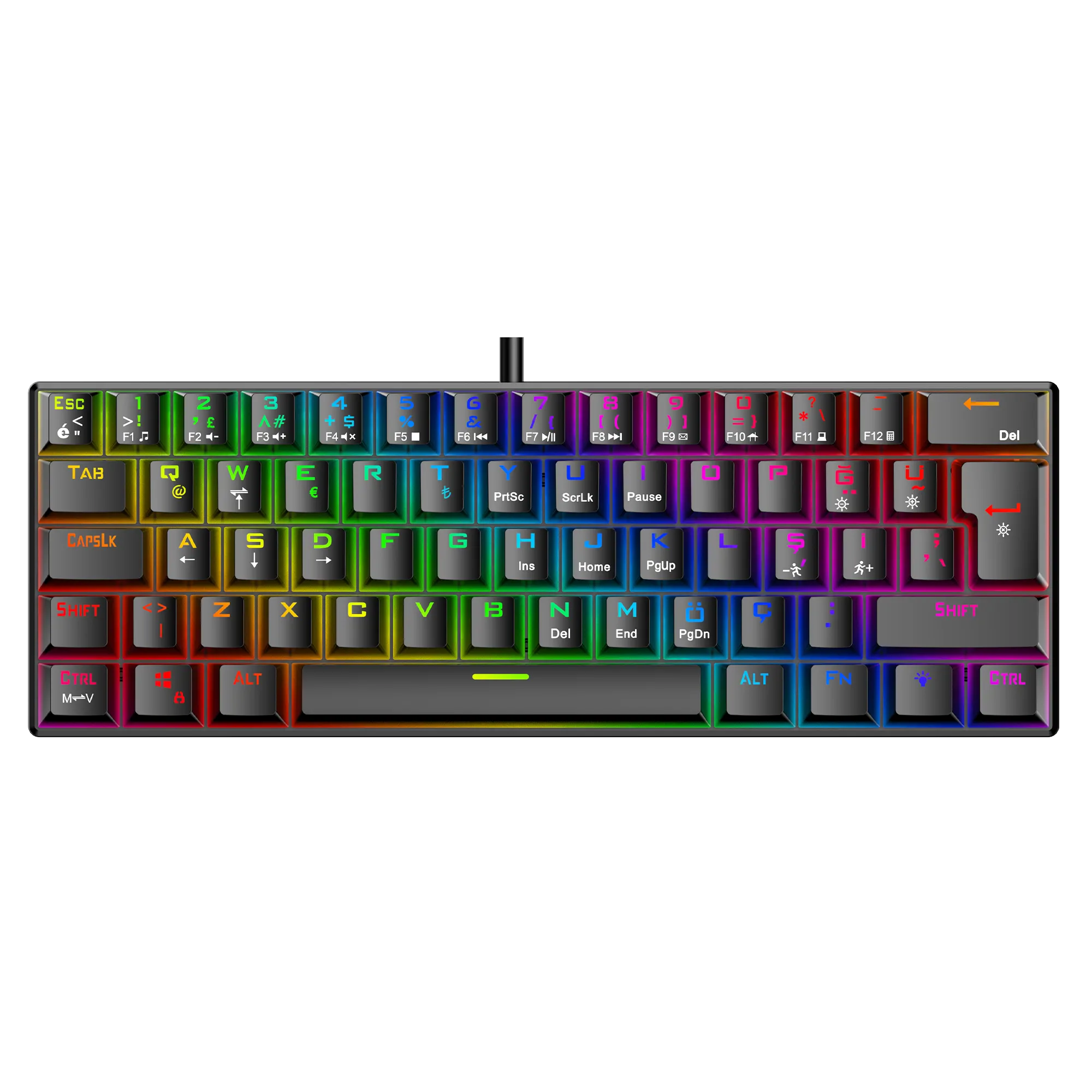 Helios RGB Kablolu Bilek Destekli Mekanik Oyuncu Klavyesi Siyah thumbnail 3