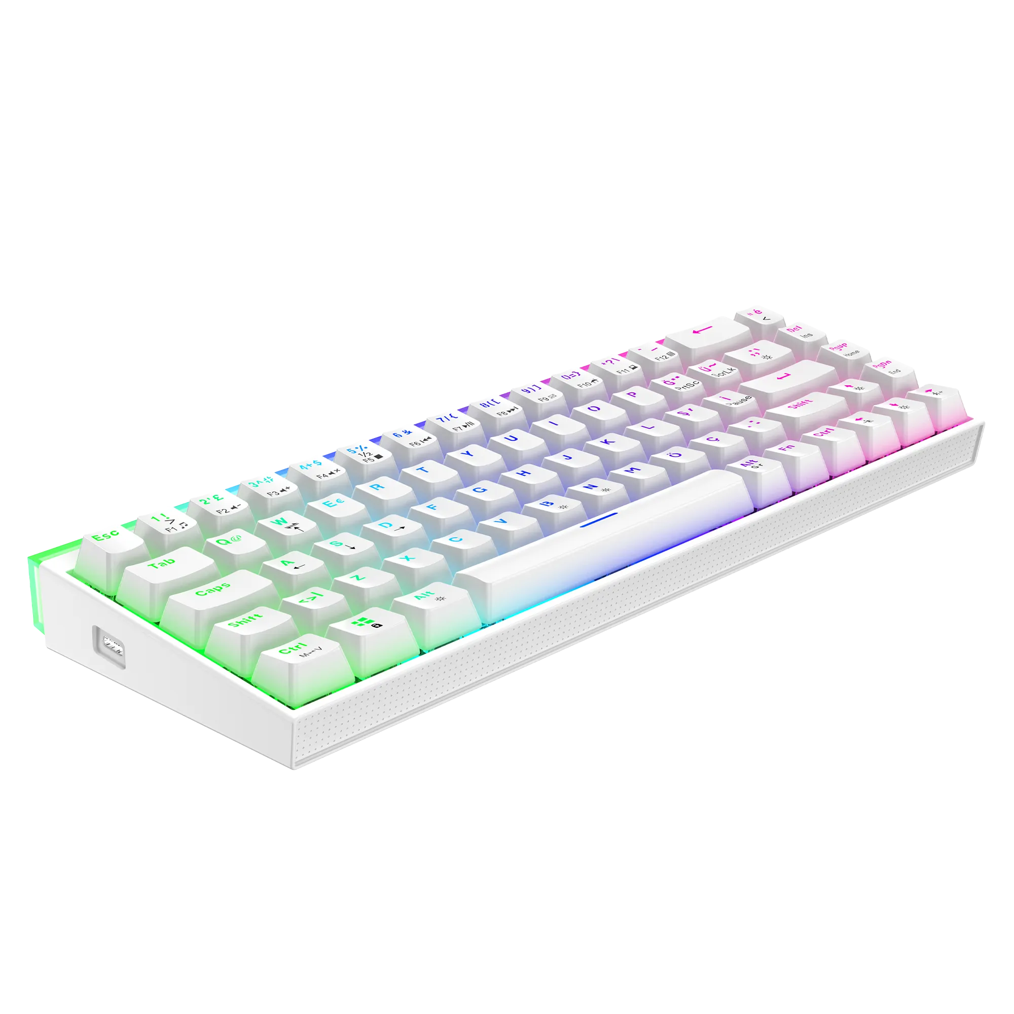 Hera RGB Kablolu Full Anti-Ghosting Mekanik Oyuncu Klavyesi Beyaz thumbnail 4