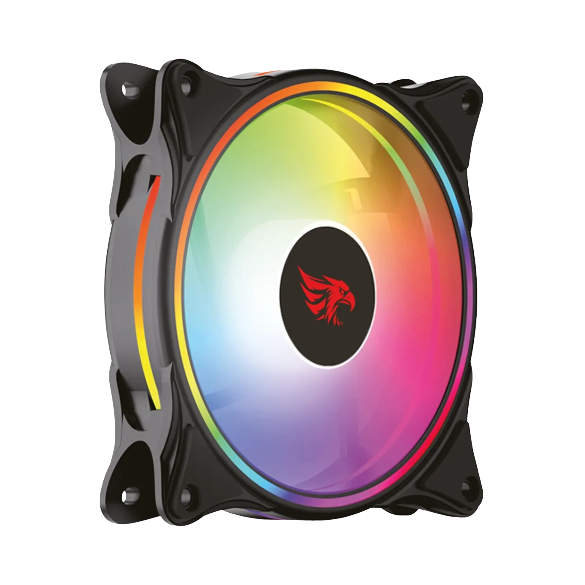 Neon Pulse 12cm Rainbow Led Fan - Kasa Fanı (Beyaz)