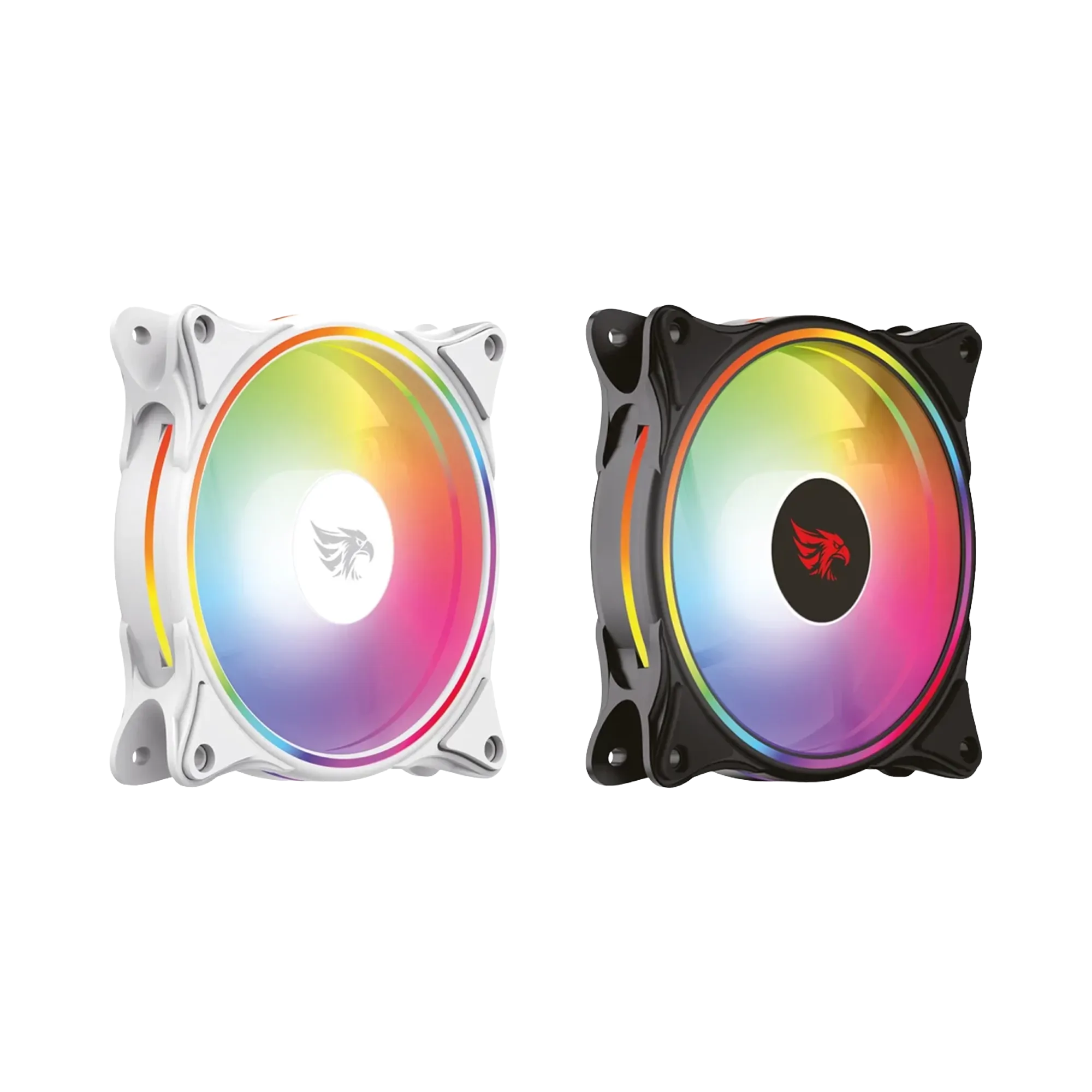 Neon Pulse 12cm Rainbow Led Fan - Kasa Fanı (Beyaz) thumbnail 2