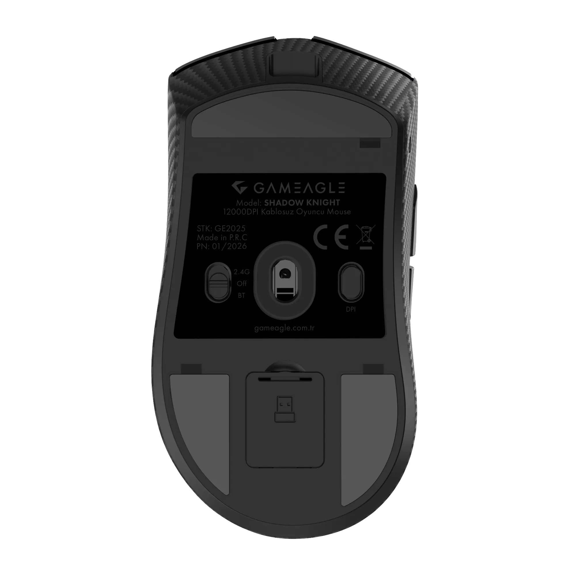 Shadow Knight Kablosuz KarbonFiber 45gr 1KHz 12000DPI OyuncuMouse thumbnail 7