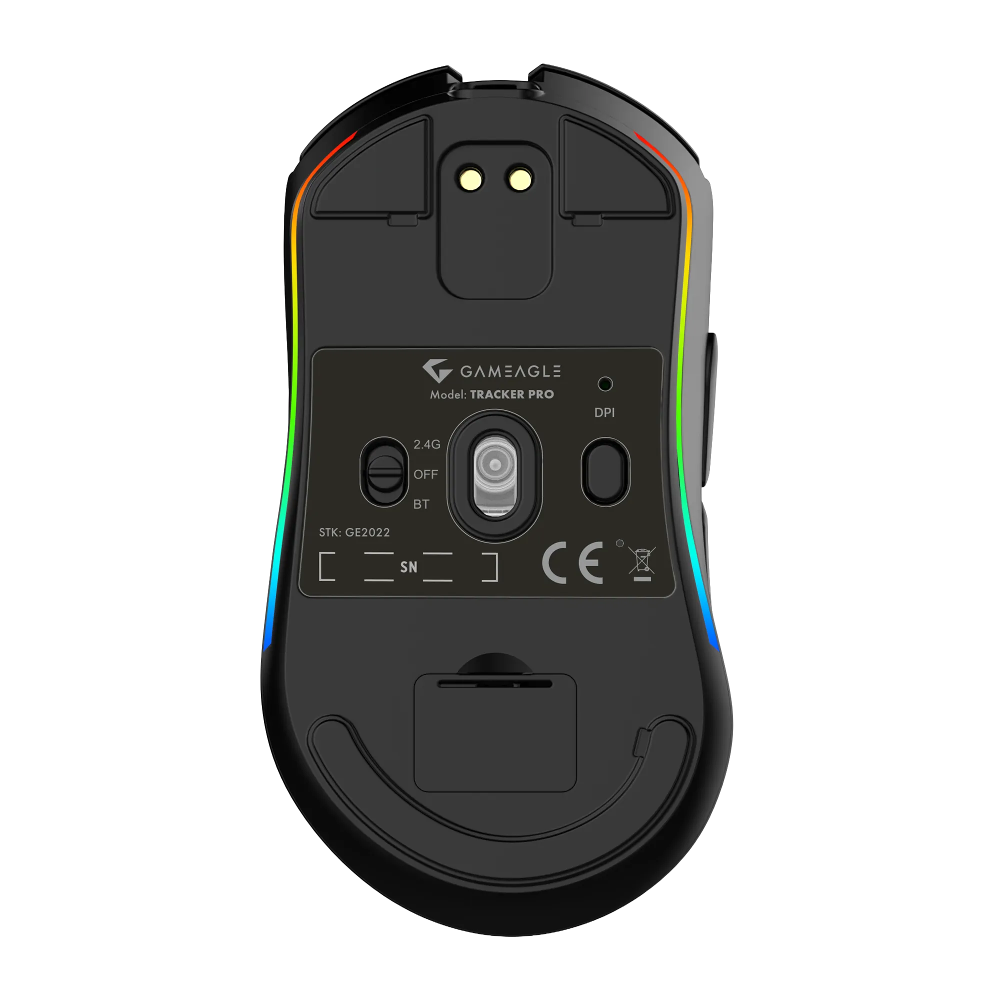 Tracker Pro RGB Kablosuz 69gr 1KHz 12000DPI Oyuncu Mouse Siyah thumbnail 5